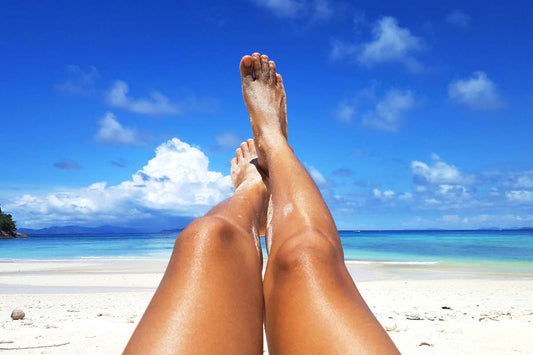 beach sunshine on legs