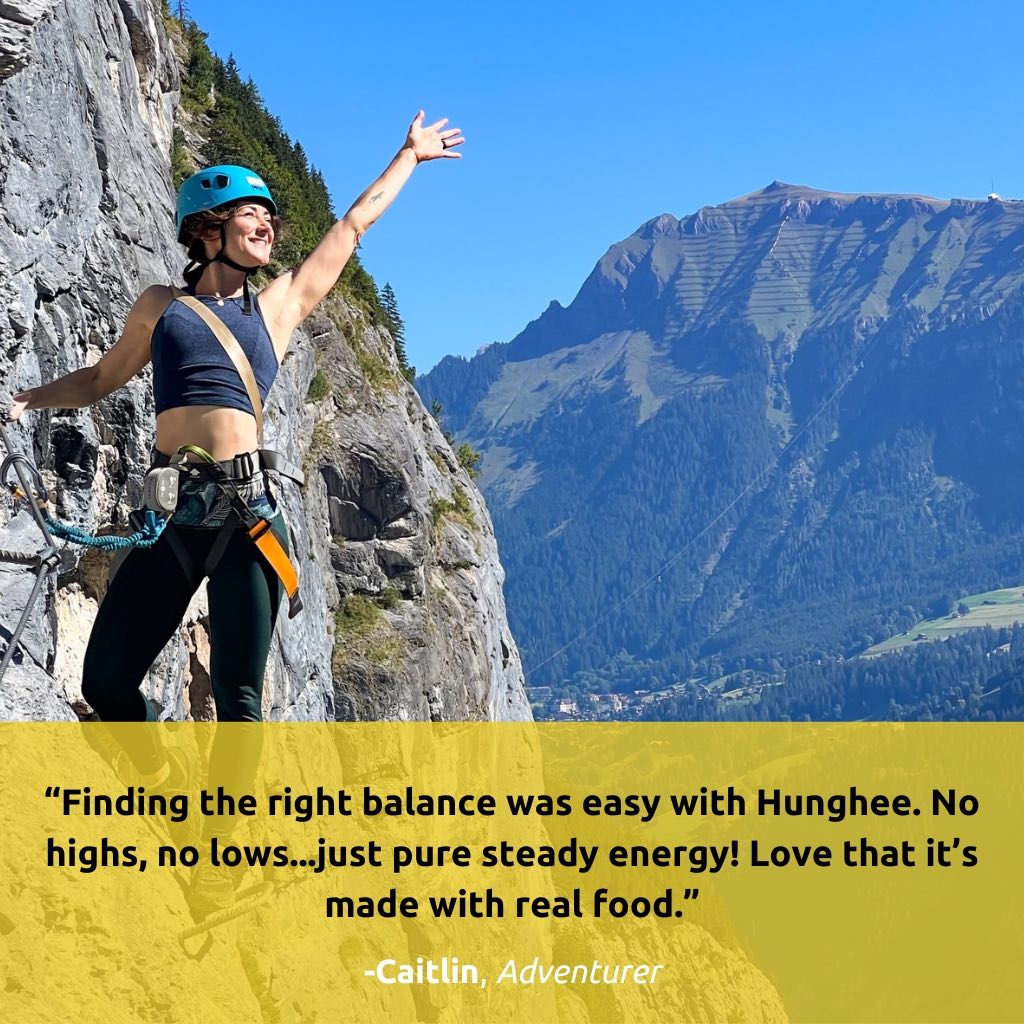 Caitlin testimonial for Hunghee Energy – primal fuel trusted by climbers, hikers, and endurance athletes seeking real food