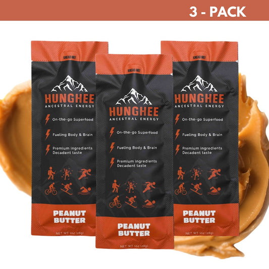 Hunghee Energy Peanut Butter 3-pack – primal snack made with ghee, raw honey, and sea salt for keto energy and recovery