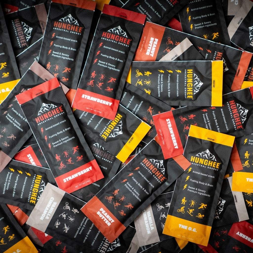 Hunghee Energy pack assortment – animal-based snacks with ghee, raw honey, and sea salt for athletes