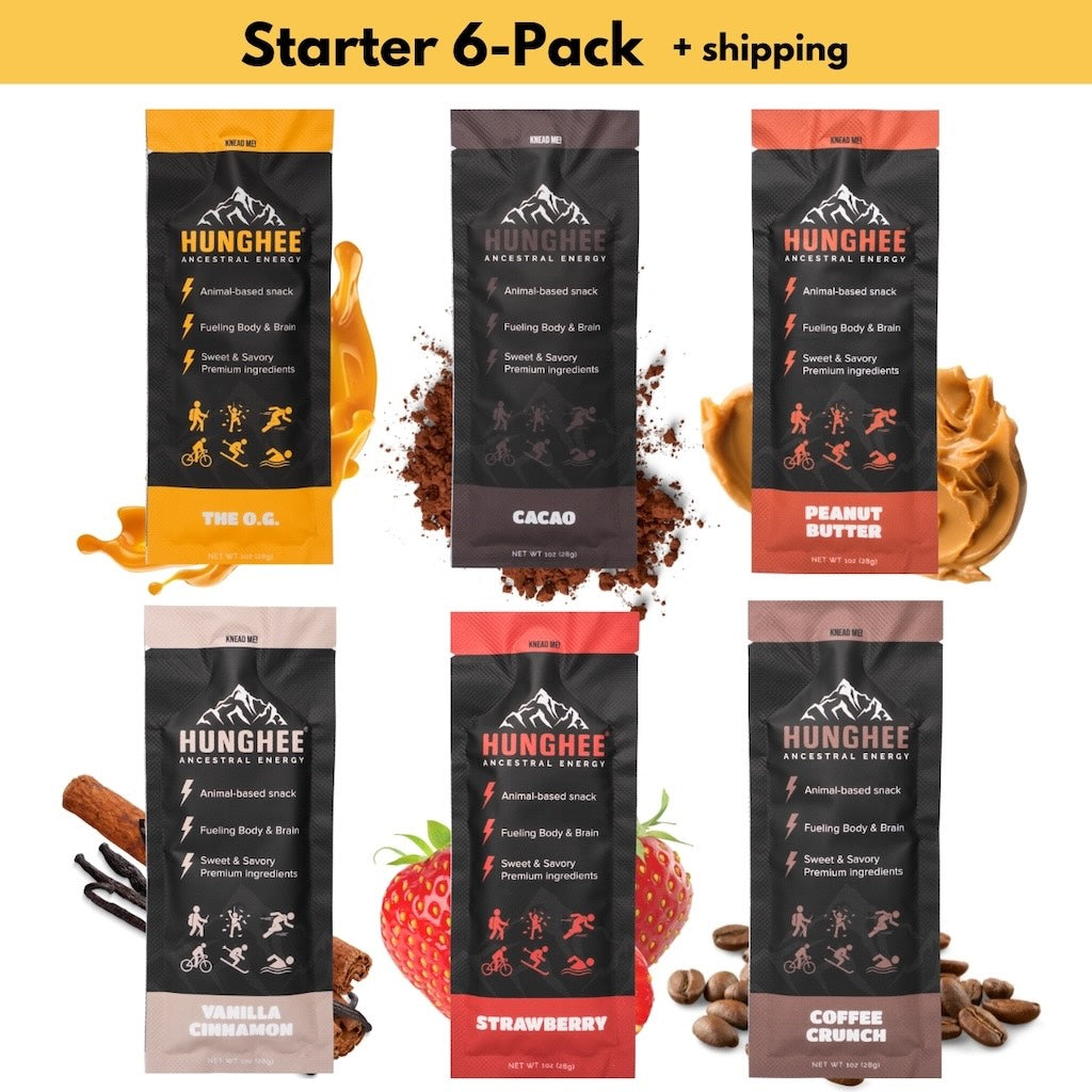 Hunghee Energy Variety 6-pack – ancestral performance snacks made with ghee, honey, and superfoods for keto endurance fuel
