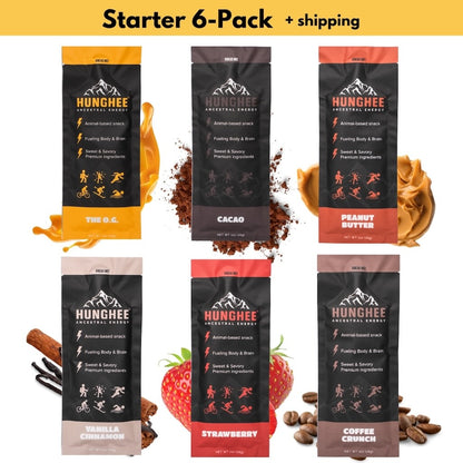 Hunghee Energy Variety 6-pack – ancestral performance snacks made with ghee, honey, and superfoods for keto endurance fuel
