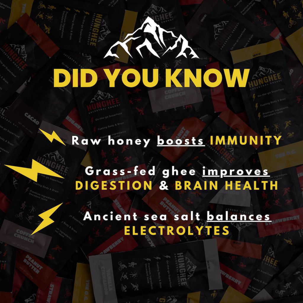 Hunghee Ancestral Energy Raw Honey, Grass-fed Ghee, Electrolytes for Immunity, Brain Health, Digestion