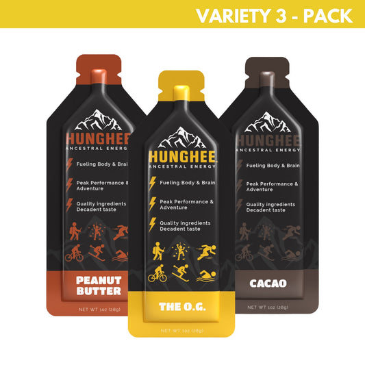 Variety 3 Pack Hunghee Ancestral Energy Salt Lake City, Utah. Best Carnivore Energy Gel for Sport Nutrition, Endurance, Gymnastics