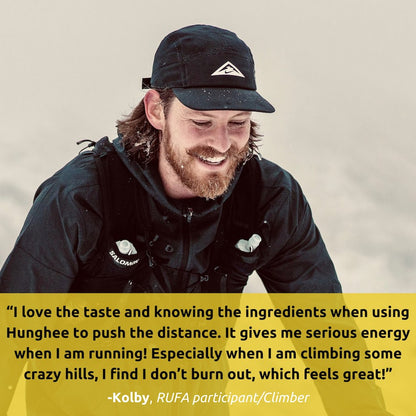 Kolby Hunghee Ancestral Energy testimonial. Best Energy Gel for Trail Running, Adventure, Hiking, Endurance, Athletes